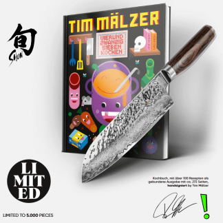 KAI Shun Premier Tim Mälzer - Damastmesser 18 cm und handsigniertes Kochbuch