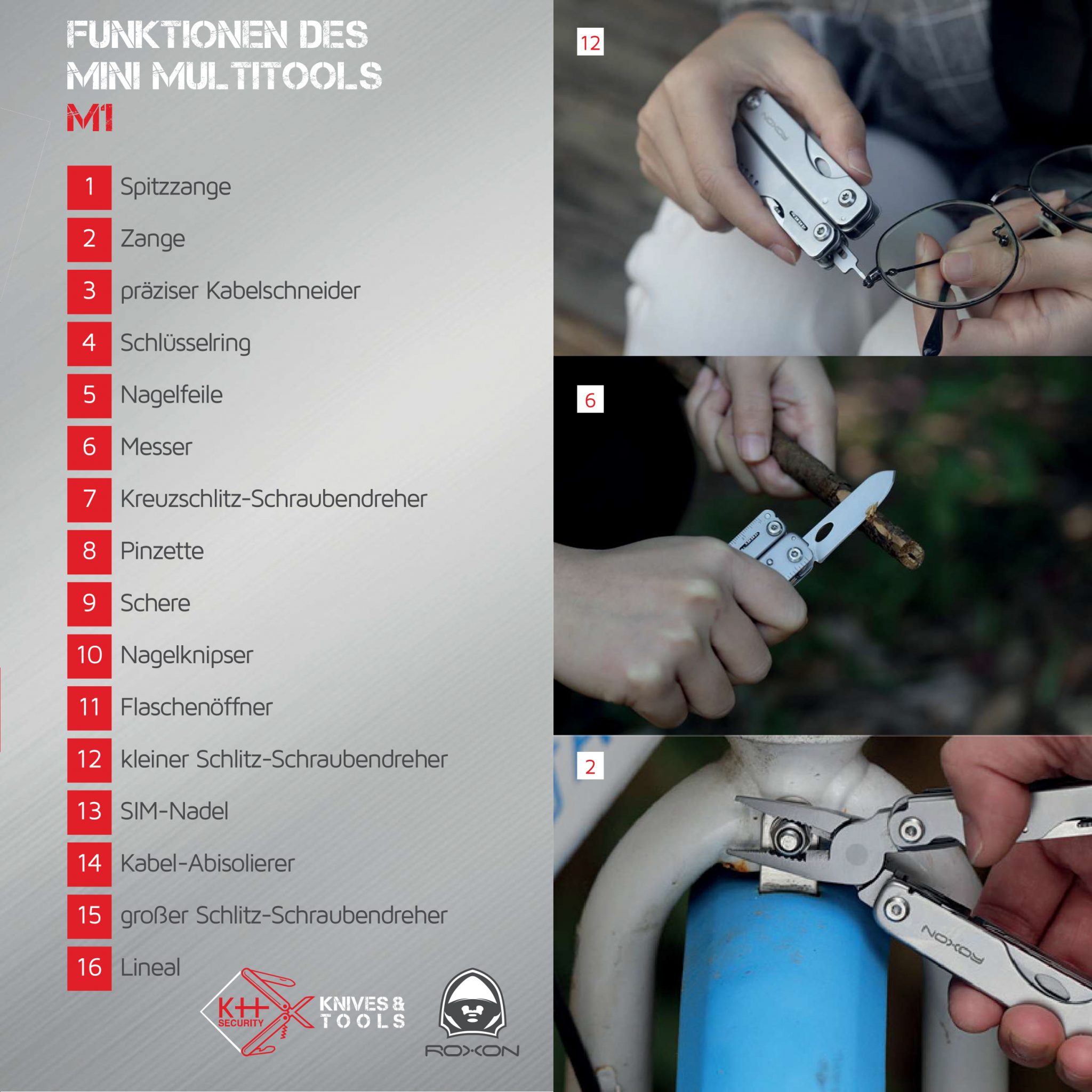OUTU Multitool Nagelknipser – Mit Nagelfeile, Flaschenöffner, Flachschraubendreher, Edelstahl, Schwarz, 65 Mm (mit Geschenkbox)