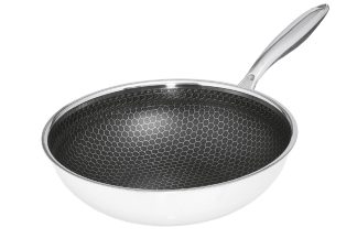 Henssler Edelstahl-Wok mit Wabenstruktur 28 cm