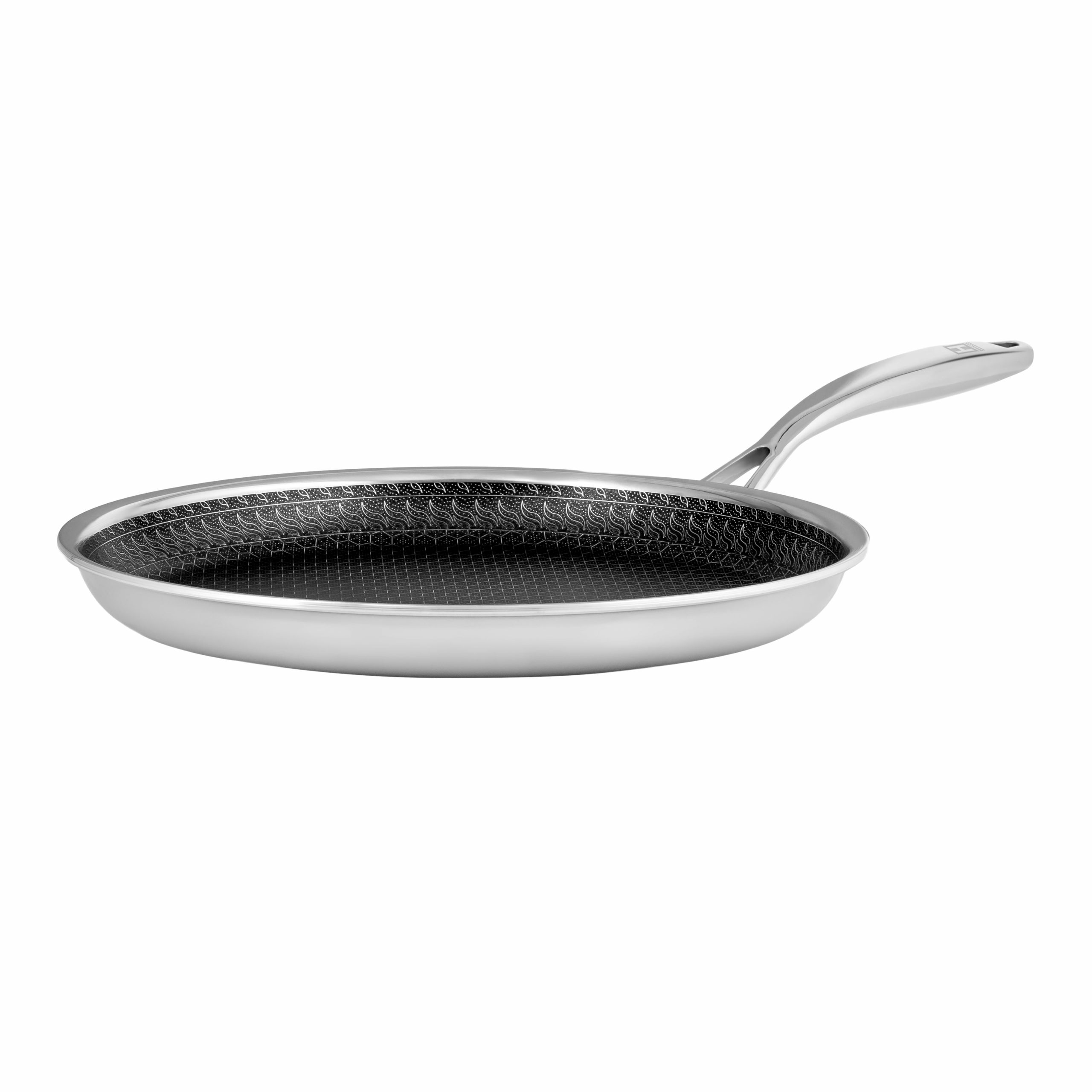 Henssler Edelstahl Crepe- und Omlet-Pfanne mit Wabenstruktur 26 cm