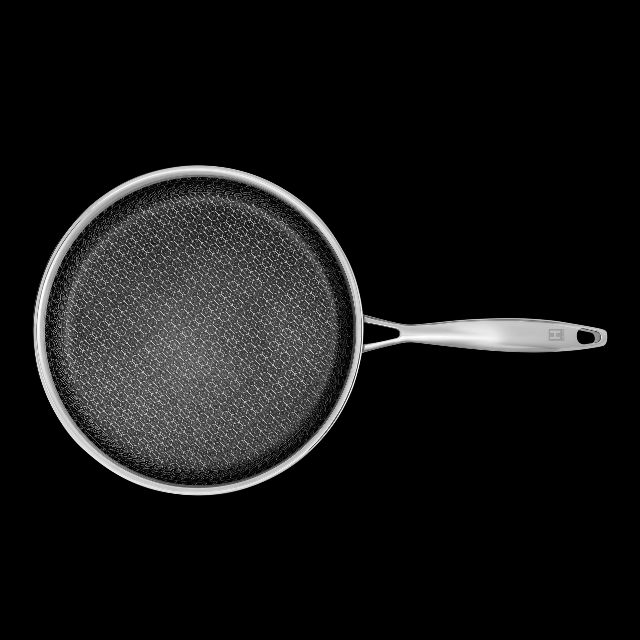 Henssler Edelstahl Crepe- und Omlet-Pfanne mit Wabenstruktur 26 cm
