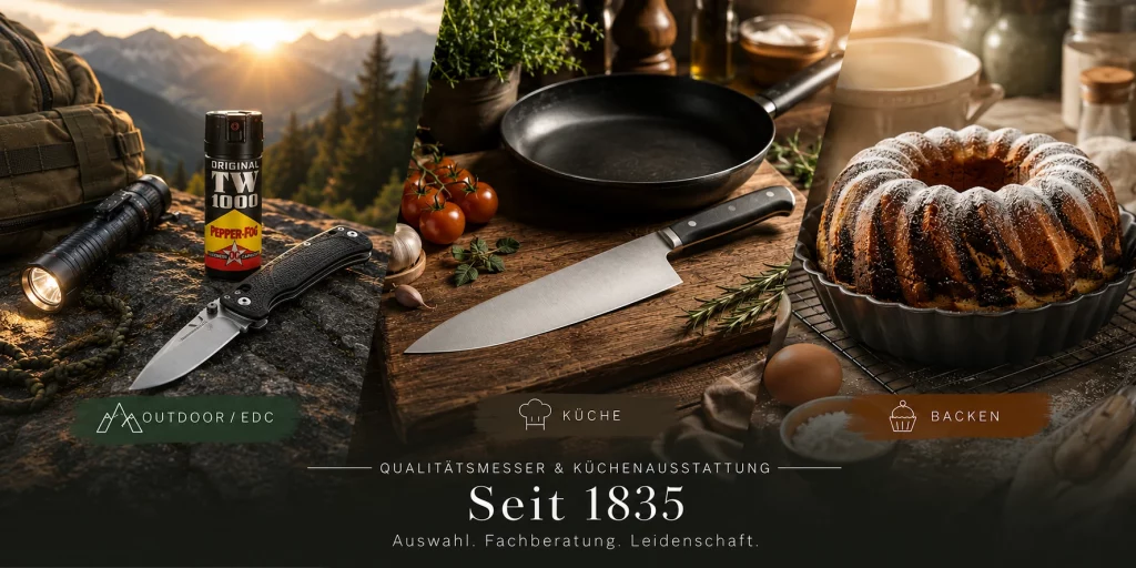 Qualitätsmesser, Outdoor-EDC, Kochmesser, Pfanne und Backzubehör von Carl Stieß – Familienunternehmen seit 1835